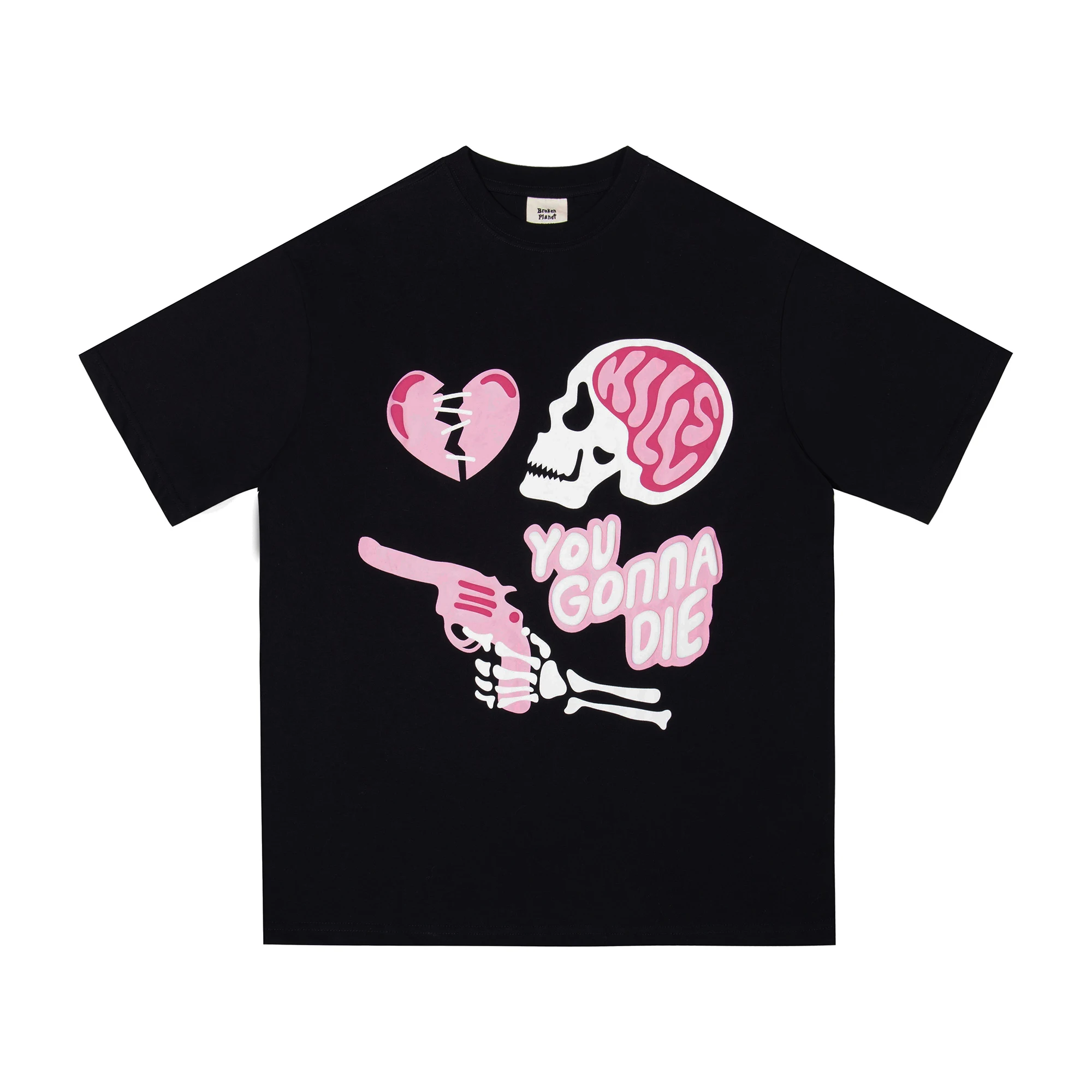Trendy Black Round Neck Oversized T-shirt for Men and Women Skulls Love Letter Foam Printing Relaxed Fit Short Sleeved Tshirts
Trendy Black Round Neck Oversized T-shirt for Men and Women Skulls Love Letter Foam Printing Relaxed Fit Short Sleeved Tshirts
