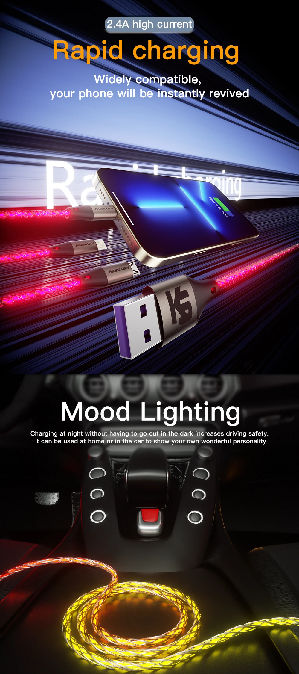 Cable USB 3 en 1 con luz LED RGB gradiente de luz Micro USB Cable tipo C Cable de carga rápida para iPhone Samsung Xiaomi OPPO 10 Cable USB 3 en 1 con luz LED RGB Cable USB 3 en 1 con luz LED RGB gradiente de luz Micro USB Cable tipo C Cable de carga rápida para iPhone Samsung Xiaomi OPPO » Cable USB 3 en 1 con luz LED RGB