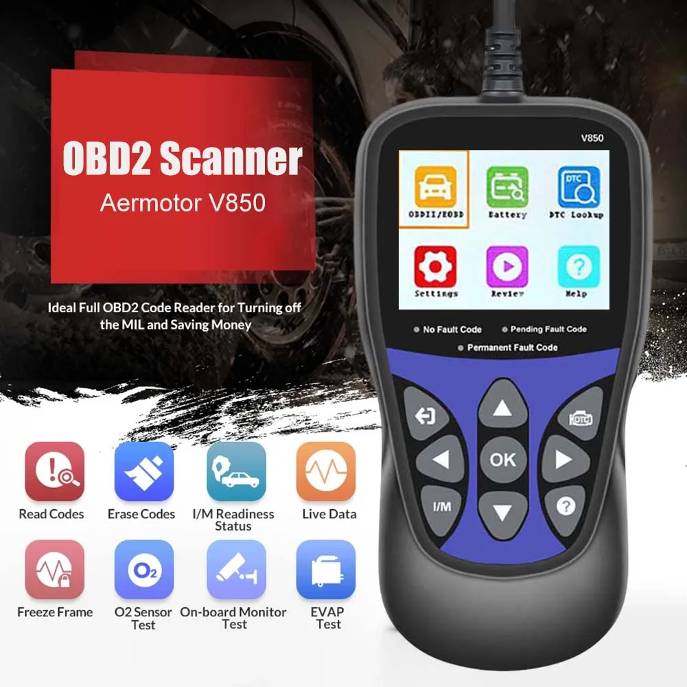 V850 OBD2 Scanner Automotive Diagnostic Tool OBDII Code Reader Engine Fault Inspection CAN Diagnostic Scanning Tool
V850 OBD2 Scanner Automotive Diagnostic Tool OBDII Code Reader Engine Fault Inspection CAN Diagnostic Scanning Tool