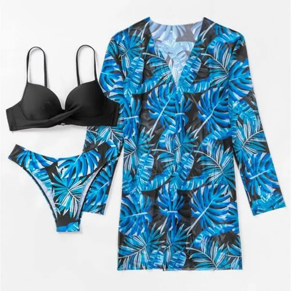 Women Three-piece Swimsuit Floral Print Three-piece Bikini Set with Sling Bra High Waist Long Sleeve Cover-up Swimsuit for Women
Women Three-piece Swimsuit Floral Print Three-piece Bikini Set with Sling Bra High Waist Long Sleeve Cover-up Swimsuit for Women