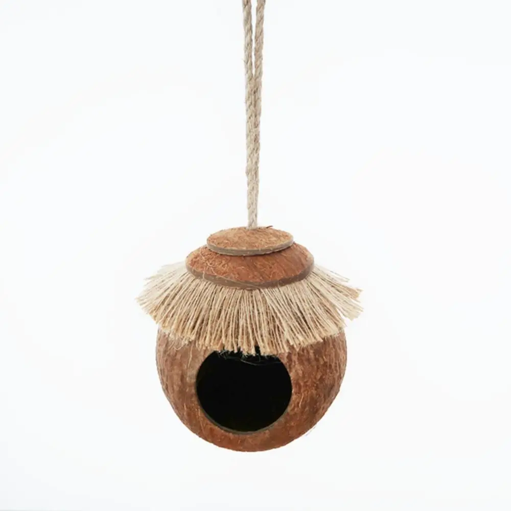 

Coco Shell Hanging Bird House Portable Durable Coco Cage Perch Toy Hanging Swing Sturdy Bird Nest Birds Toys