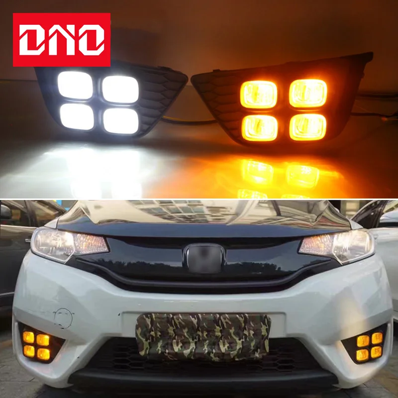 Car LED Daytime Running Headlamps For Honda Jazz Fit 2014 2015 2016 2017 Daylights Yellow Turn Signal DRL Car Foglamps
Car LED Daytime Running Headlamps For Honda Jazz Fit 2014 2015 2016 2017 Daylights Yellow Turn Signal DRL Car Foglamps