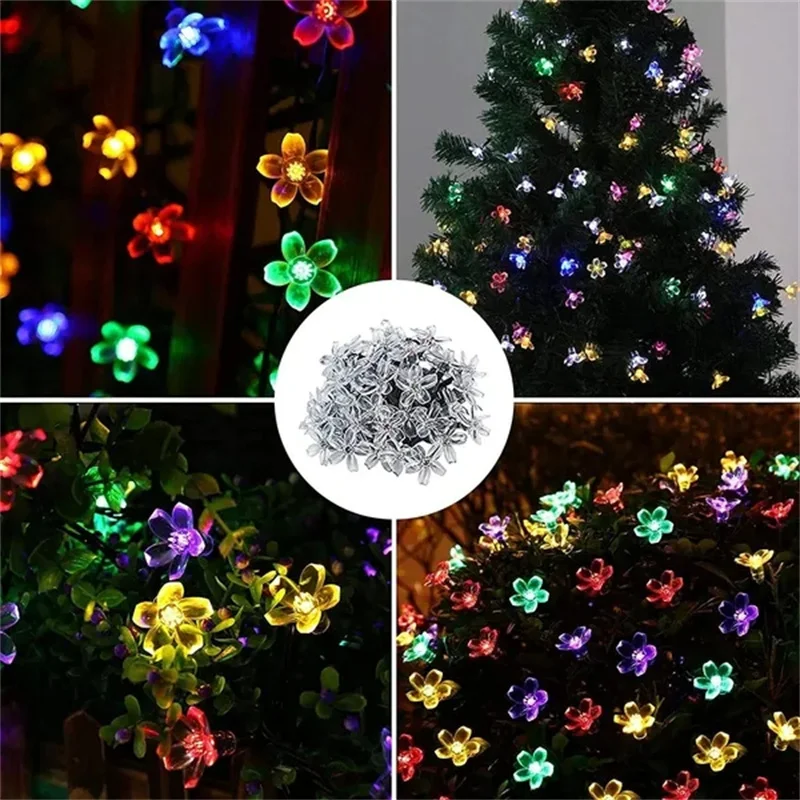 200/100/50/30/20LED Outdoor Courtyard Solar Fairy Lights Cherry Blossoms Solar String Lights Christmas Decorative Lighting Lamp 200/100/50/30/20LED Outdoor Courtyard Solar Fairy Lights Cherry Blossoms Solar String Lights Christmas Decorative Lighting Lamp