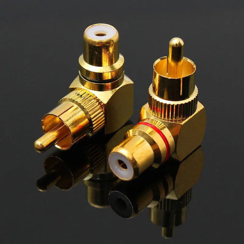 2pcs Brass RCA Right Angle Connector Plug Gold Plated RCA Plug AV Audio Video Splitter Cable Adapter Jack
2pcs Brass RCA Right Angle Connector Plug Gold Plated RCA Plug AV Audio Video Splitter Cable Adapter Jack