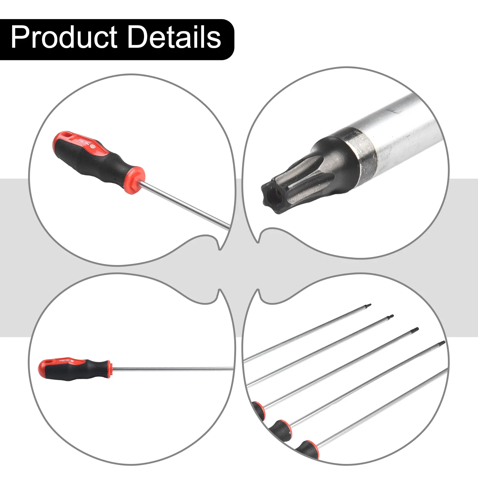 5Pcs Torx Screwdriver 400mm Magnetic Head T15/T20/T25/T27/T30 Rubber Handle For Screw Disassembly Repairing Manual Tools
5Pcs Torx Screwdriver 400mm Magnetic Head T15/T20/T25/T27/T30 Rubber Handle For Screw Disassembly Repairing Manual Tools