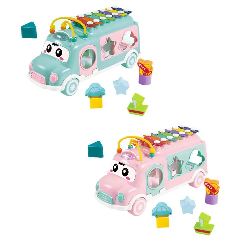 

Многофункциональные игрушки Электрический музыкальный автобус для ползания Обучающие музыкальные автобусы игрушки с ксилофоном в форме сортировщика тянущаяся игрушка