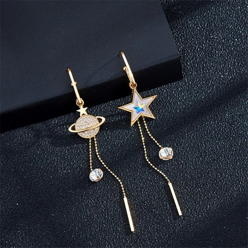 New Fashion Pentagram Asymmetric Long Tassel Earrings for Women Exquisite Rhinestone Planet Earring Wedding Party Jewelry 4 Mallzona S8824a5006a62435eb6244aa17c06cf0eA New Fashion Pentagram Asymmetric Long Tassel Earrings for Women Exquisite Rhinestone Planet Earring Wedding Party Jewelry Mallzona