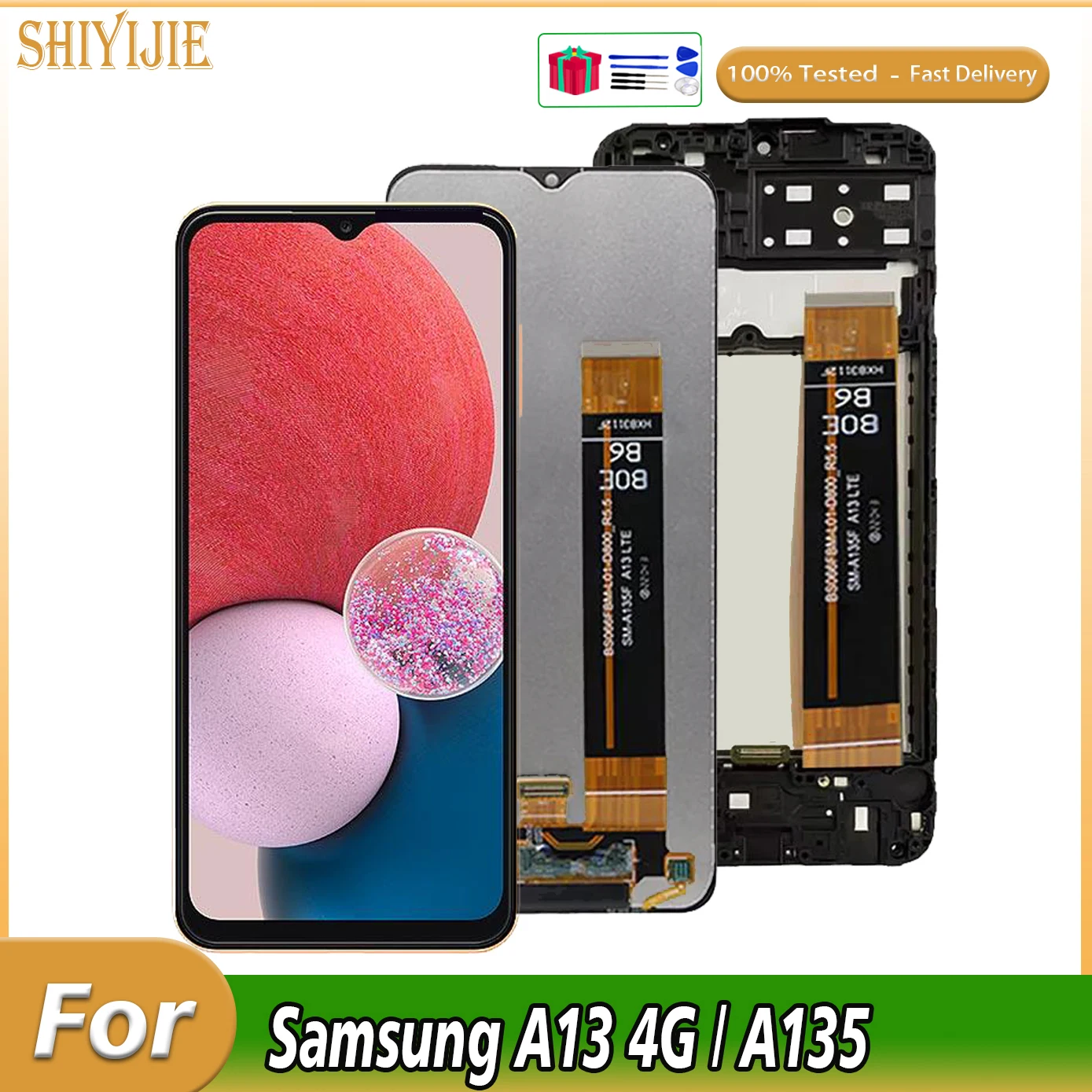 

ЖК-дисплей 6,5 дюйма для Samsung Galaxy A13 4G, сенсорный дигитайзер для Samsung A13, LTE, A135F, A135B, A135U, SM-A135U1, ЖК-дисплей