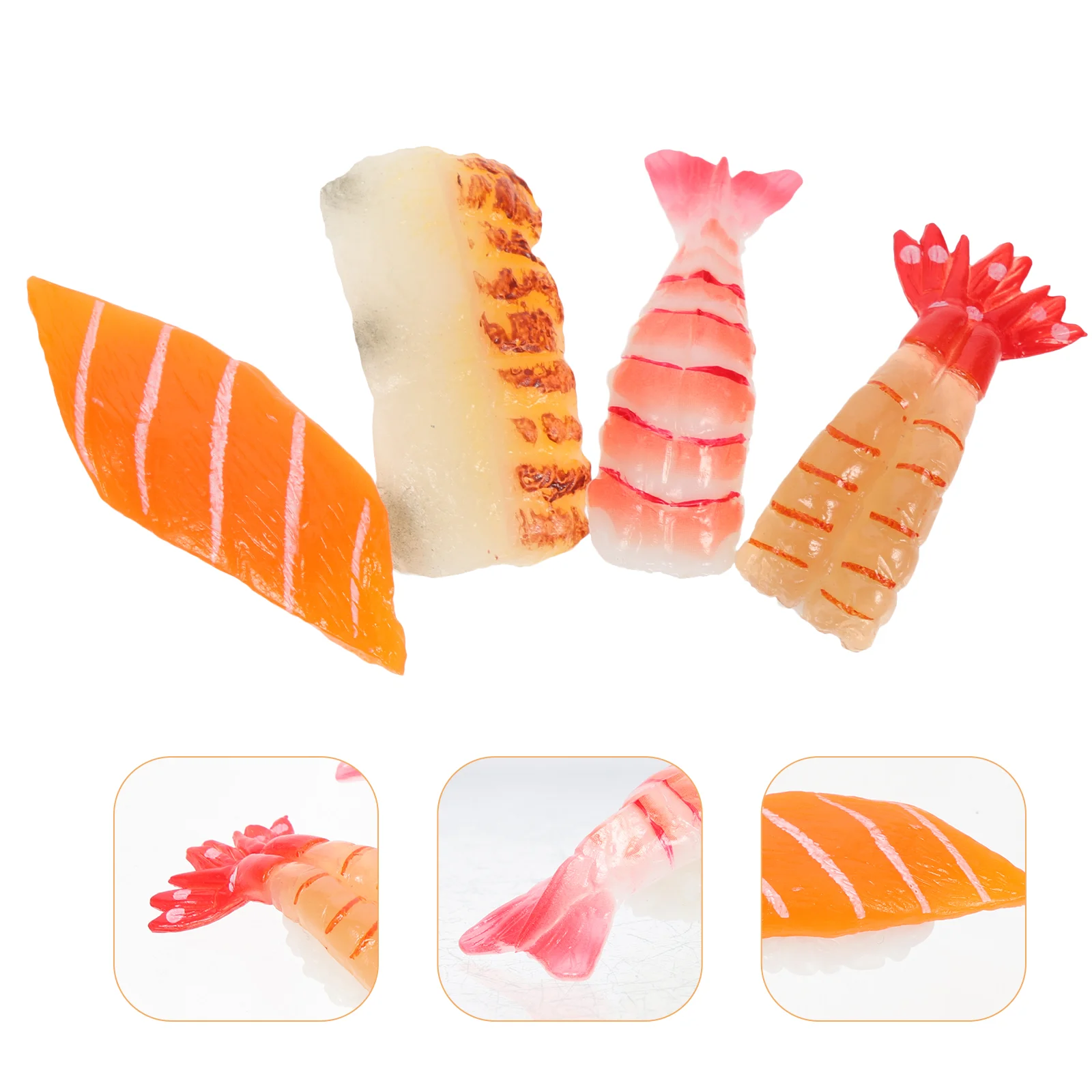 

4 Pcs Simulation Sushi Toys for Kids Food Model Realistic Decor Imitated Lovely Fake Pvc Simulated Child