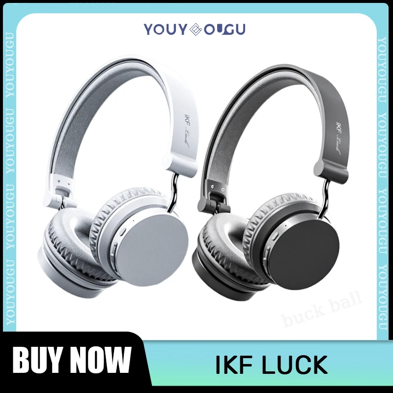 

Ikf Luck Earphone Over Ear Noise Reduction Bluetooth Wireless Headset Hifi 3D Surround Sound Effect Lightweight Earphones Gifts