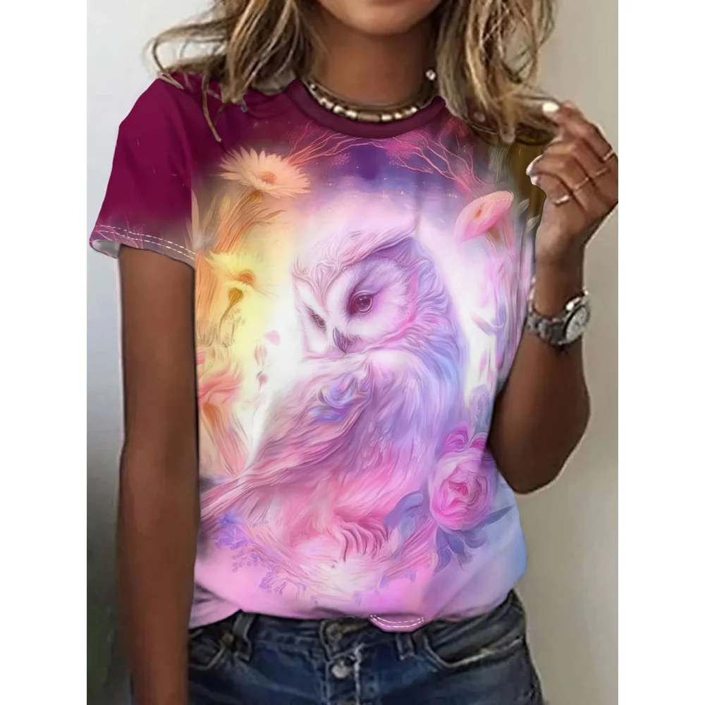 Owl 3d Print Women's T-Shirt Summer Fashion Short Sleeved Casual Top Breathable Micro Elastic O Neck T-Shirt Women's Clothing
Owl 3d Print Women's T-Shirt Summer Fashion Short Sleeved Casual Top Breathable Micro Elastic O Neck T-Shirt Women's Clothing