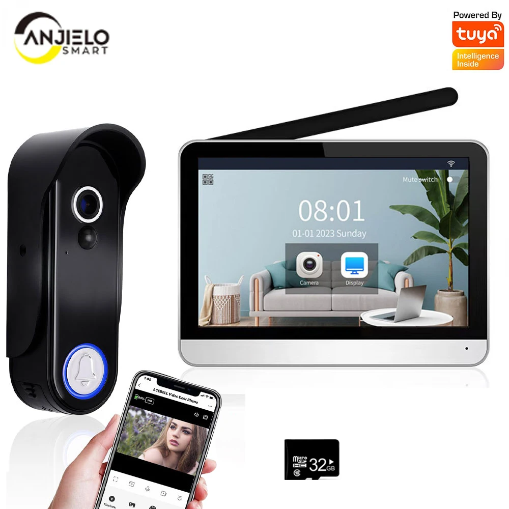 1080P Tuya 7 Inch Touch Screen Wireless WiFi Video Intercom Doorbell With Camera and Monitor Video Door Phone Motion Detection
1080P Tuya 7 Inch Touch Screen Wireless WiFi Video Intercom Doorbell With Camera and Monitor Video Door Phone Motion Detection