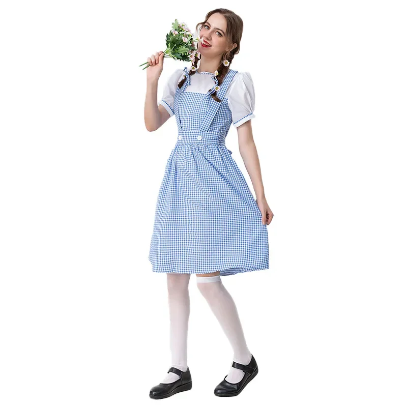 Платье Dorothy Gale для взрослых, костюм Алисы, косплей, пасторальный стиль, синяя решетка, платье для фермы, стандартный костюм для выступления на сцене
Платье Dorothy Gale для взрослых, костюм Алисы, косплей, пасторальный стиль, синяя решетка, платье для фермы, стандартный костюм для выступления на сцене