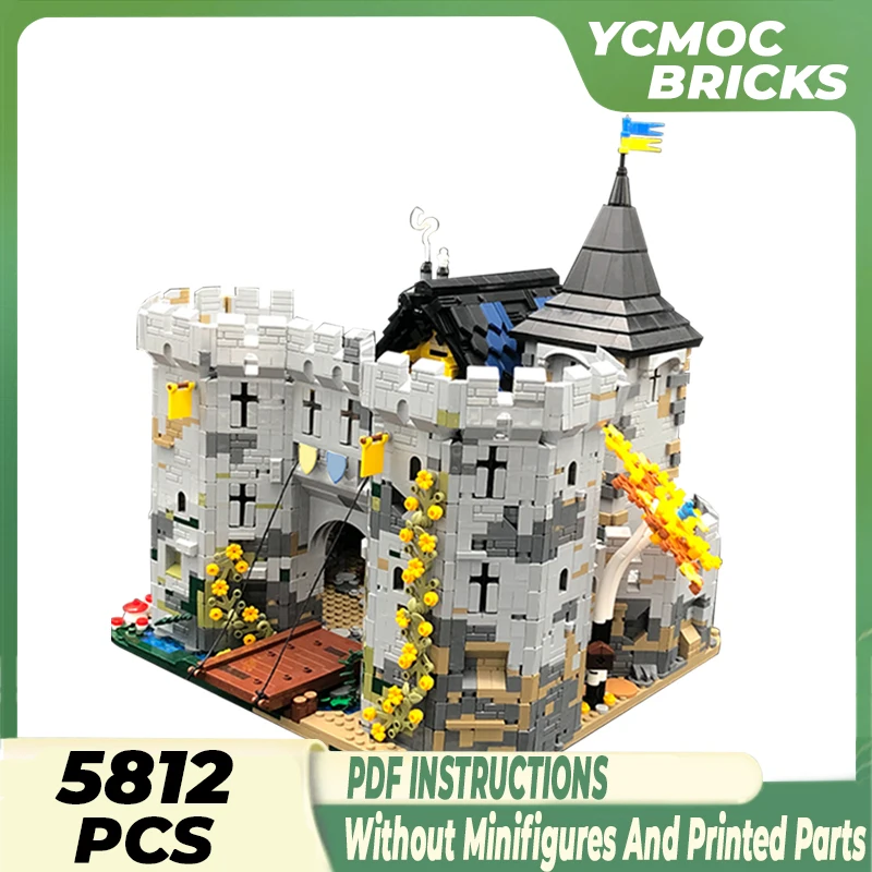 

Medieval Castle Model Moc Building Bricks Black Falcon's Fortress 2022 Technology Blocks Gifts Christmas Toys DIY Sets Assembly