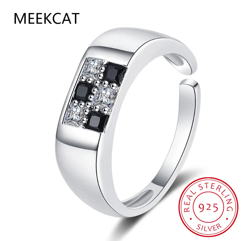 925 Sterling Silver Minimalist White/Black Shiny CZ Checker Opening Ring For Daughter Women Birthday Gift Fine Jewelry DA3178
925 Sterling Silver Minimalist White/Black Shiny CZ Checker Opening Ring For Daughter Women Birthday Gift Fine Jewelry DA3178