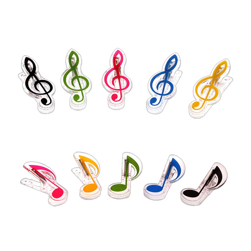 

10 Pieces Musical Note Clips Hotel School Book Music Sheet Clamps Assorted Kit Bookmark Page Holder Stationery