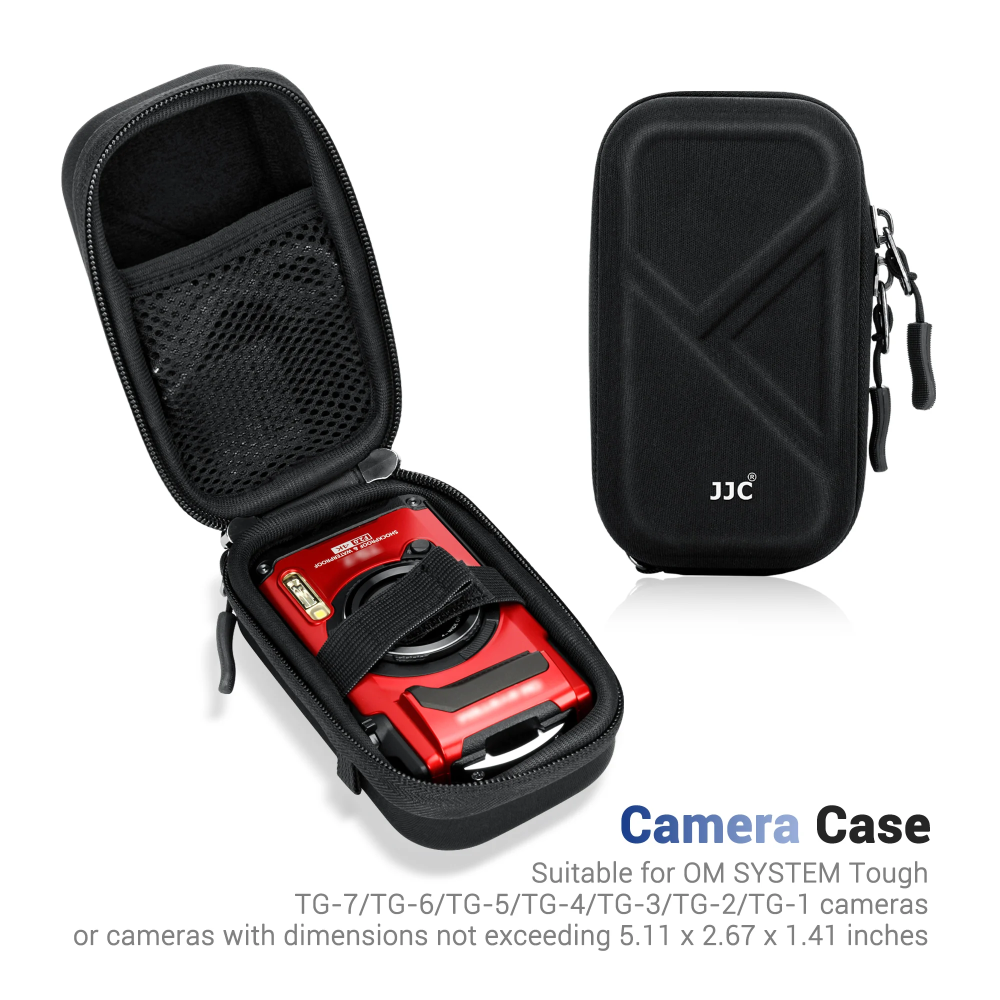 

JJC Hard Carrying Case for OM-SYSTEM Olympus Tough TG-7 TG-6/TG-5/TG-4/TG-3/TG-2/TG-1 Camera Case Travel Storage Waterproof Bag