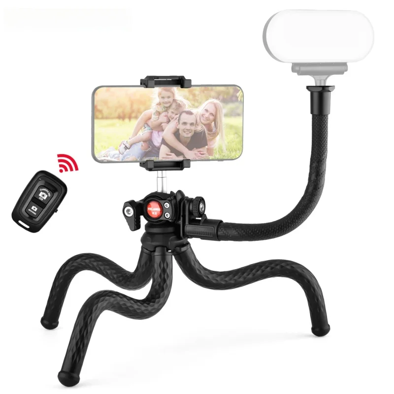 

Octopus Flexible Tripod For Phone SLR DSLR Gopro Camera Tripod Extend 1/4'' Screw With Ballhead ColdShoe Phone Clip