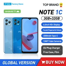 

FIGI NOTE 1C Android 11 Mobile Phone 6.6 Inch 4G Smartphone 3GB RAM 32GB ROM Quad Core Cellphones 13MP Triple Camera 4500mAh OTG