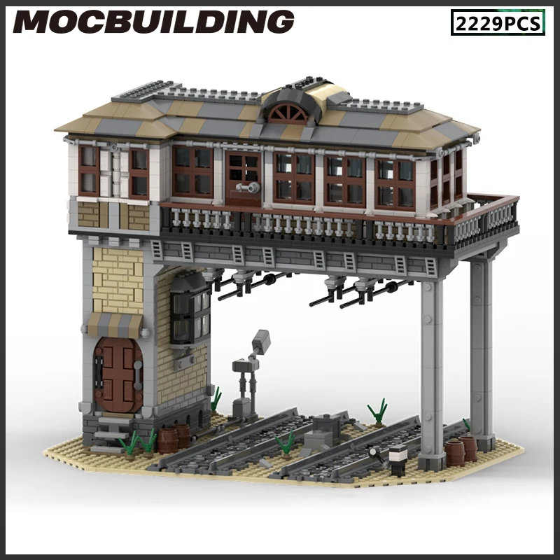 

MOC Building Block Train Platform Rail Tower House Model DIY Bricks Aassemble Toy Christmas Gifts Collection Birthday Present