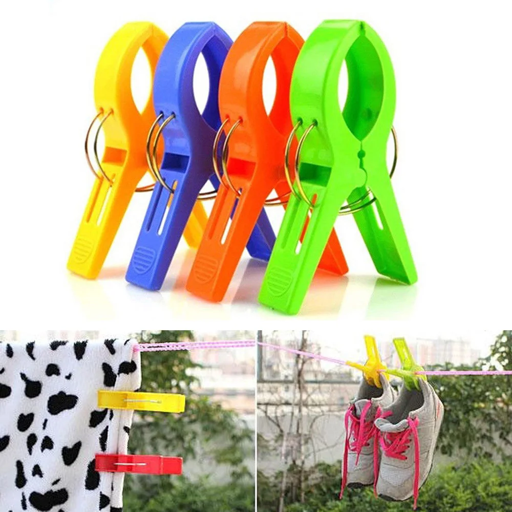 4pcs Clips Plastic/Metal Windproof Pegs Large Clamp Drying Racks Parts For Hold Towels Socks Clothes Beach Towel Home Supplies
4pcs Clips Plastic/Metal Windproof Pegs Large Clamp Drying Racks Parts For Hold Towels Socks Clothes Beach Towel Home Supplies