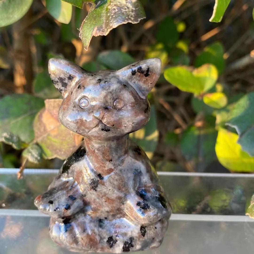 Natural Crystal Higt Quality Hand Carving Crystal Black Obsidian Yoga Cat Healing Spirit Energy Home Decoration Gift
Natural Crystal Higt Quality Hand Carving Crystal Black Obsidian Yoga Cat Healing Spirit Energy Home Decoration Gift