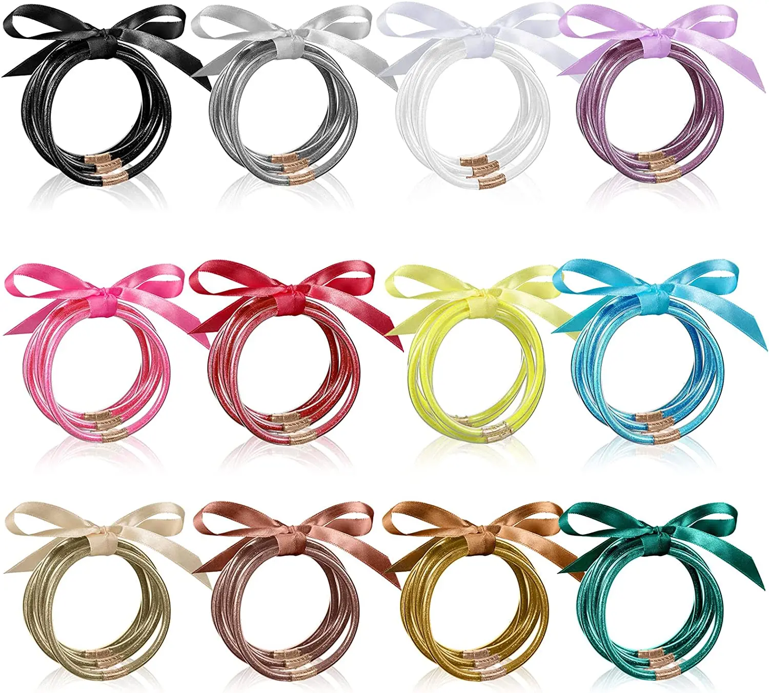 5pc/set Lightweight Colors Bowknot Glitter Filled Jelly Silicone Bangle Bracelet For Women Girls Buddhist Rush Bracelet Gift
5pc/set Lightweight Colors Bowknot Glitter Filled Jelly Silicone Bangle Bracelet For Women Girls Buddhist Rush Bracelet Gift
