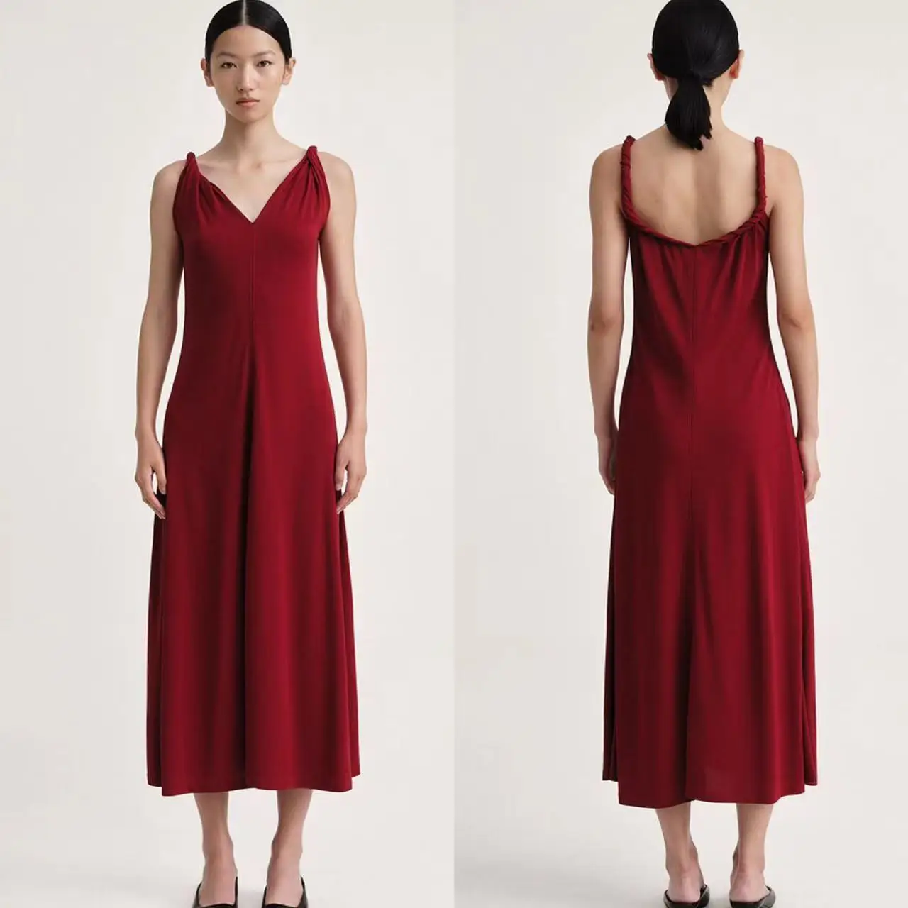 Red Sling Midi Dress Female Early Spring New Twist Shoulder Strap Slim V-neck Long Dresss for Women Streetwear
Red Sling Midi Dress Female Early Spring New Twist Shoulder Strap Slim V-neck Long Dresss for Women Streetwear