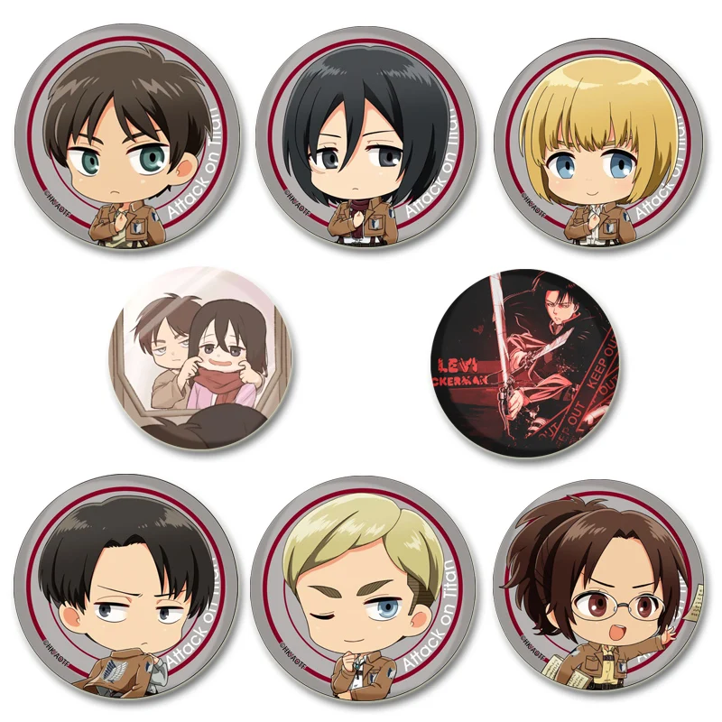 Hot Sale Anime Brooches Attack on Titan Pin Eren Levi Armin Arlert Erwin Cartoon Badge for Backpack Hat Jewelry Accessories Gift
Hot Sale Anime Brooches Attack on Titan Pin Eren Levi Armin Arlert Erwin Cartoon Badge for Backpack Hat Jewelry Accessories Gift