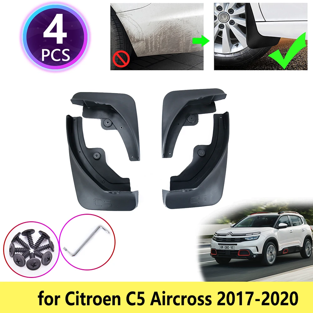 for Citroen C5 Aircross 2017 2018 2019 2020 Mudguards Mudflap Fender Mud Flaps Baffle Muddy Splash Front Rear Wheel Accessories |