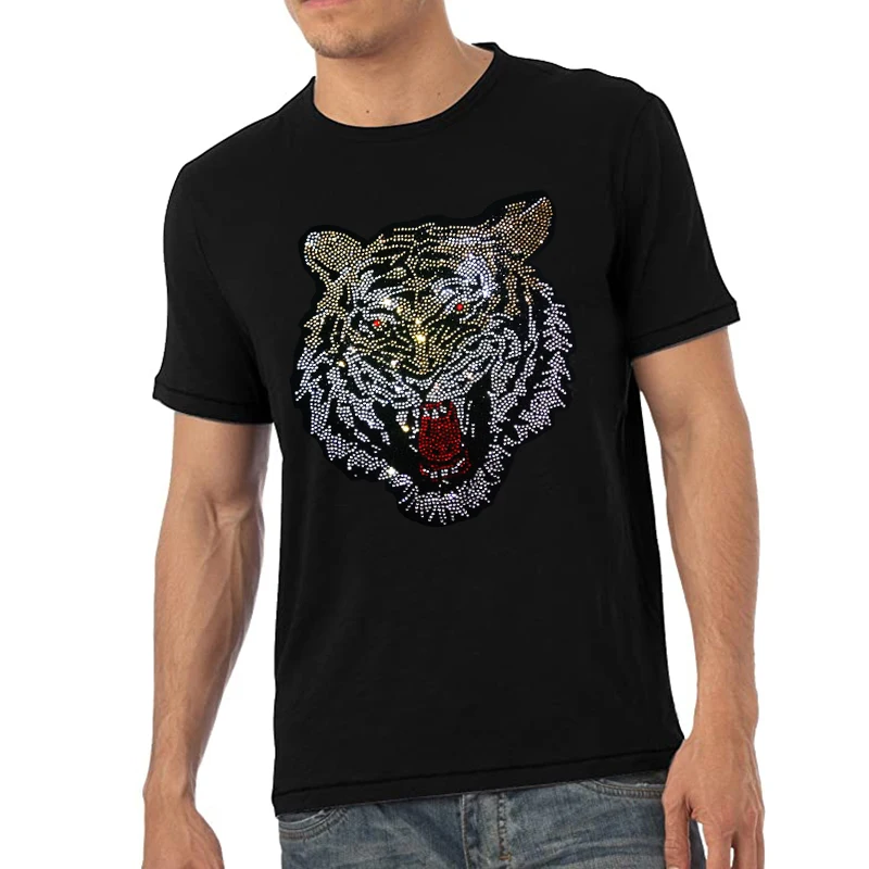 New Men Oversized Fashion T-Shirts Summer Streetwear Short Sleeve Tiger Hot Drill Men Clothing Tee Tops O-Neck Rhinestone Tshirt
New Men Oversized Fashion T-Shirts Summer Streetwear Short Sleeve Tiger Hot Drill Men Clothing Tee Tops O-Neck Rhinestone Tshirt