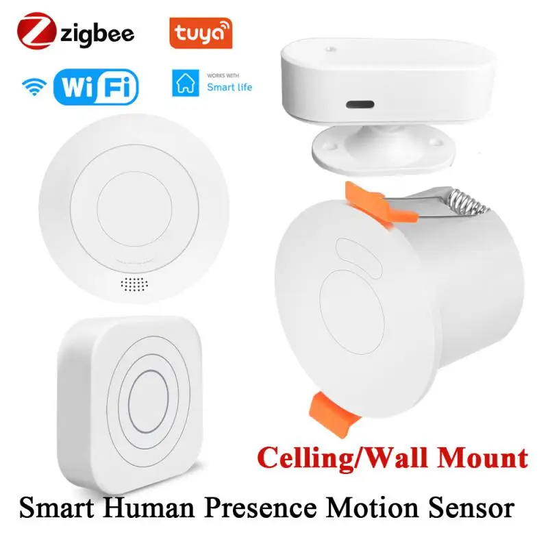 

Tuya ZigBee/Wifi 5.8/24G MmWave Radar Human Presence Motion Sensor Light Luminosity Detection PIR Sensor Support Smart Life