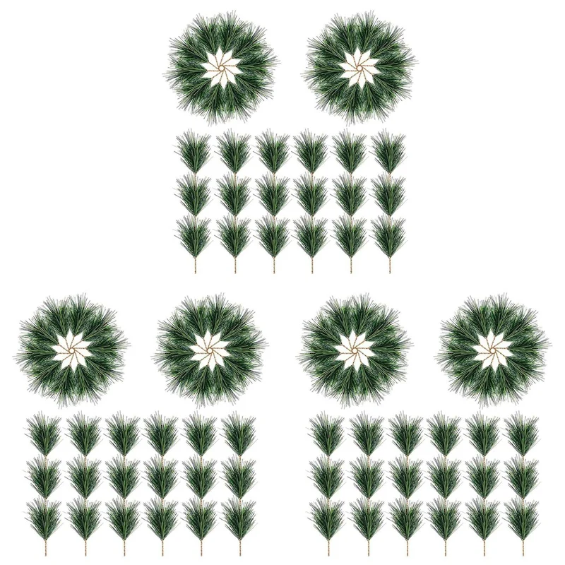 

180 шт. искусственные зеленые сосновые иглы, ветки-маленькие стебли сосны, Медиаторы-искусственная зелень, сосновые медиаторы для рождественской гирлянды