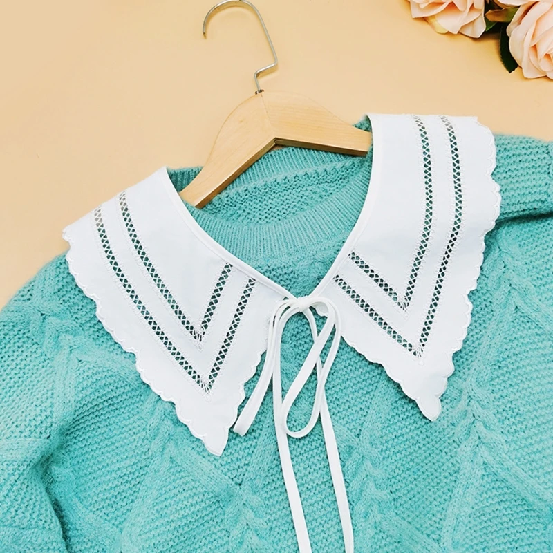 Scalloped Trim False Collar Ladies Detachable Hollow Out Mesh Striped Shawl Wrap
Scalloped Trim False Collar Ladies Detachable Hollow Out Mesh Striped Shawl Wrap