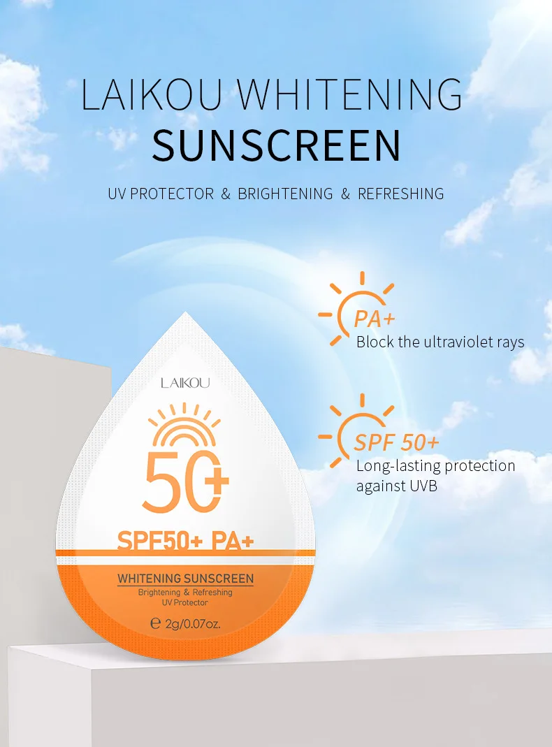 7pcs LAIKOU Facial Body Sunscreen Protector Facial Solar Sun Whitening Sun Cream Anti-Aging Oil-control Moisturizing SPF50+ PA+ 2 S884aed39ce814ea79c4e431ce7483c44r