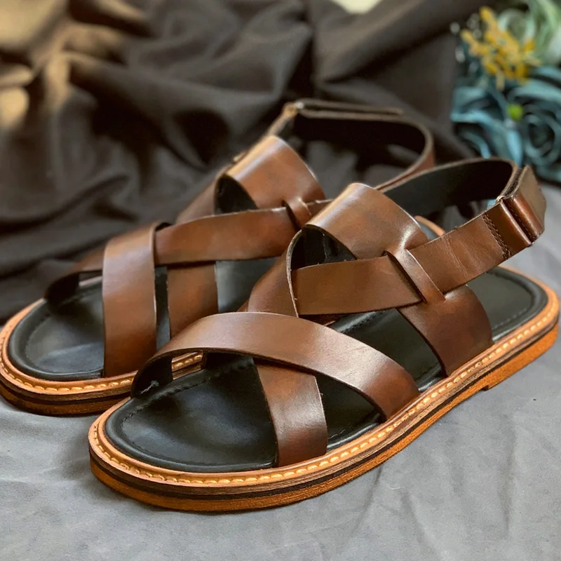 British Style Summer Leisure Sandals Men Rome Style Genuine Leather Gladiator Sandals Buckle Open Toe Outdoor Sandals Male
British Style Summer Leisure Sandals Men Rome Style Genuine Leather Gladiator Sandals Buckle Open Toe Outdoor Sandals Male