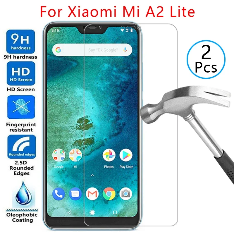 

tempered glass screen protector for xiaomi mi a2 lite case cover ksiomi xiao my a2lite a 2 2a light protective phone coque bag