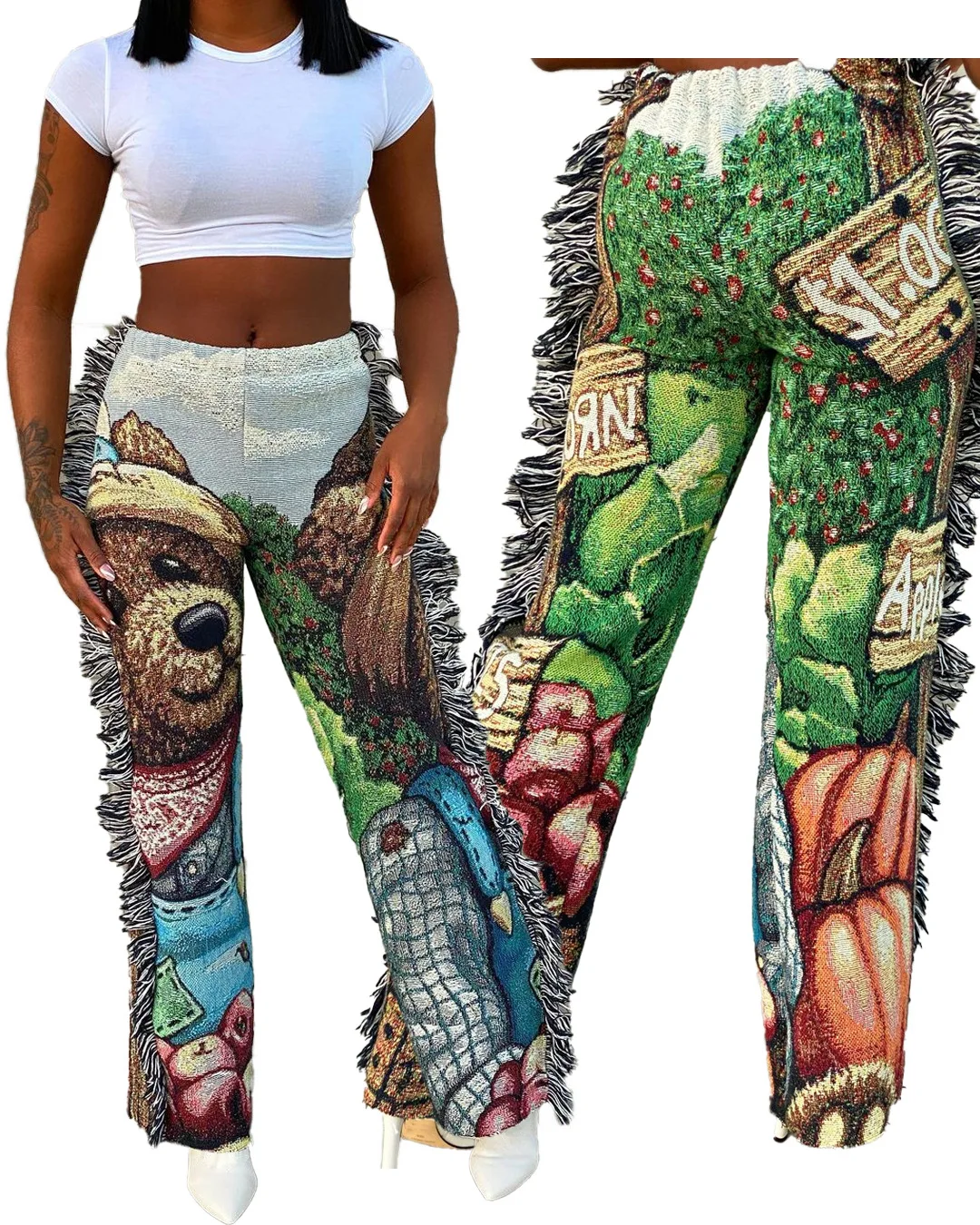 Fashion Womens Pants Casual Hot Sale Tassel Stitching Positioning Printing Street Wear Casual Pants Straight Leg Pants
Fashion Womens Pants Casual Hot Sale Tassel Stitching Positioning Printing Street Wear Casual Pants Straight Leg Pants