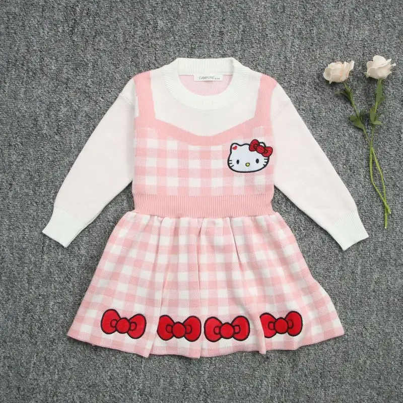 Новинка, милое детское платье Sanrio Hellokitty из двух частей с круглым вырезом, теплая Модная мультяшная девочка, подарок на день рождения для детей
Новинка, милое детское платье Sanrio Hellokitty из двух частей с круглым вырезом, теплая Модная мультяшная девочка, подарок на день рождения для детей