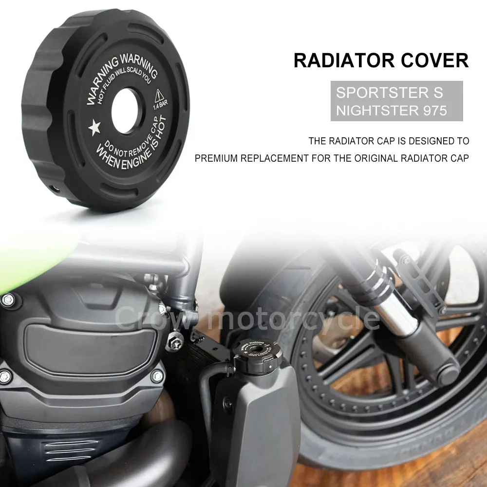 

Для RH1250s Sportster S 1250 RH975 Nightster 975 2022 2021 новая крышка радиатора мотоцикла крышка резервуара для воды монтажные аксессуары