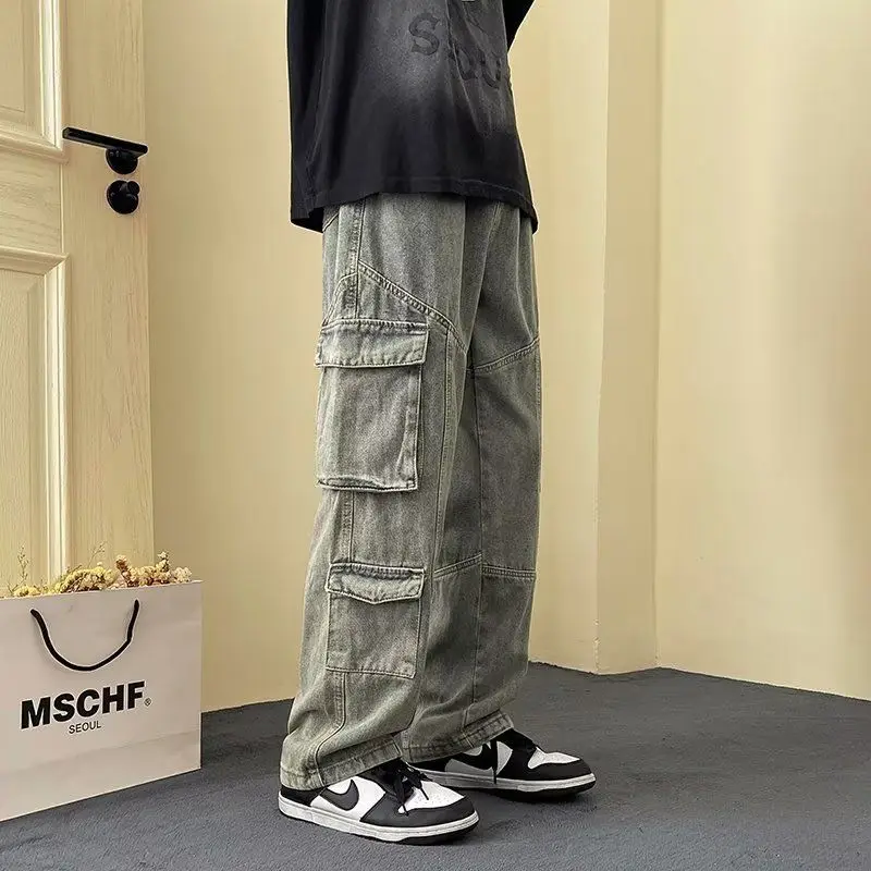 Cargo Pants Men Clothing Fashion Old Vintage Wide Leg Streetwear Men Pants Loose Casual Straight Multi-pocket Mens Pants
Cargo Pants Men Clothing Fashion Old Vintage Wide Leg Streetwear Men Pants Loose Casual Straight Multi-pocket Mens Pants