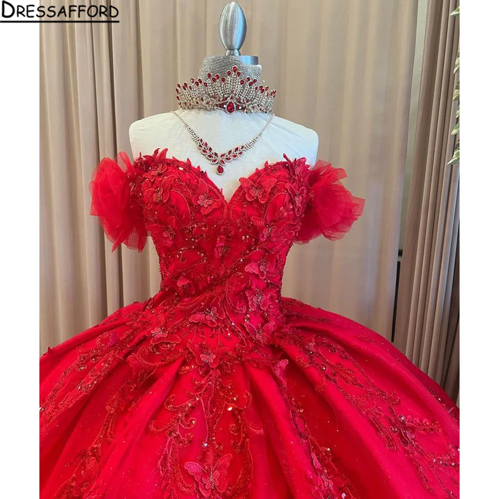 

Luxury 3D Flowers Princess Ball Gown Quinceanera Dresses Sparkly Pearls Sweet 16 Dress Luxury Vestidos De 15 Años For Birthday