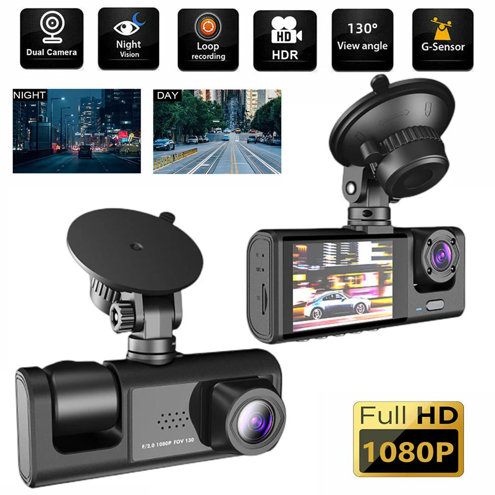 

HD 1080P 3 Channel Car DVR 3-Lens Inside Vehicle Dash CamThree Way Camera DVRs Recorder Video Registrator Dashcam Camcorder