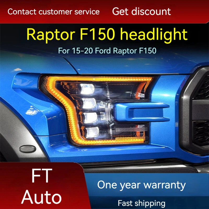

Car lights for 15-20 Ford Raptor F150 headlight assembly modified LED lens American daytime running lights turn signals