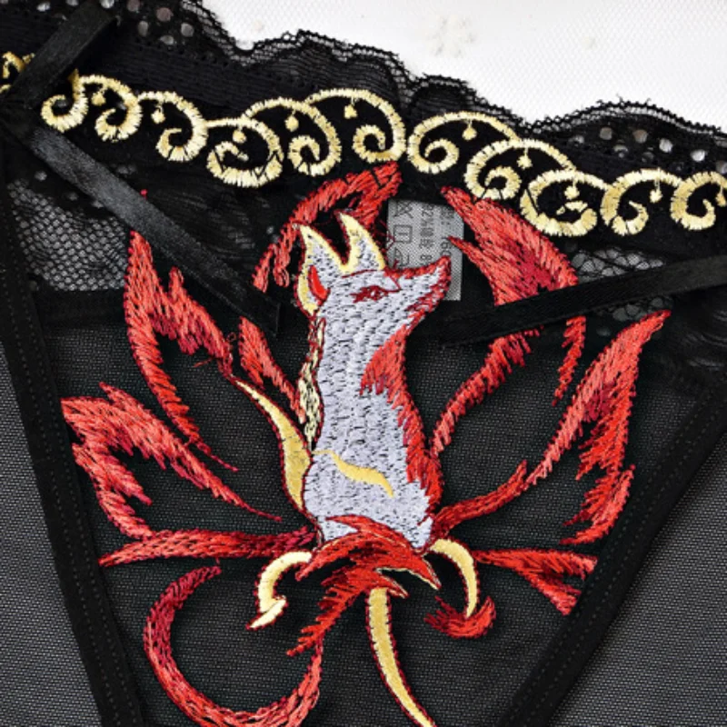 

Nine-tailed Fox Fox Embroidered Bow Lace Edge Women's Briefs Bag Buttock Comfortable Lace Sex Toys Variety Multi-color Wholesale