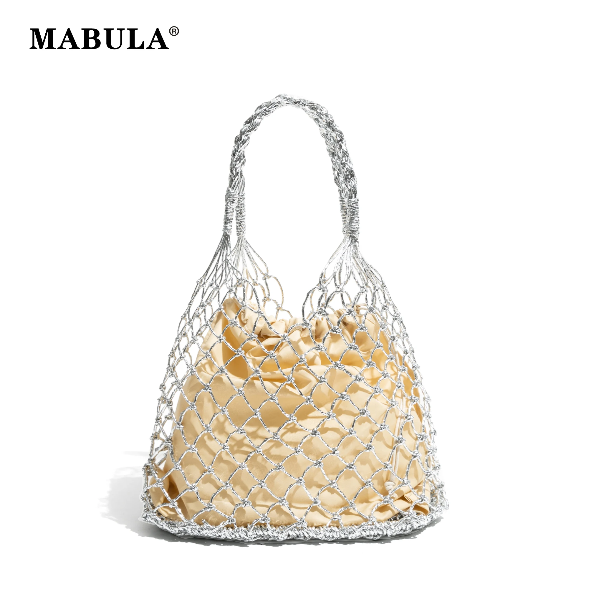 MABULA Hollow Out Handwoven Plastic Tote Handbag For Woman 2pcs Set Lightweight Nylon Female Shoulder Purse Beach Travel Bag
MABULA Hollow Out Handwoven Plastic Tote Handbag For Woman 2pcs Set Lightweight Nylon Female Shoulder Purse Beach Travel Bag