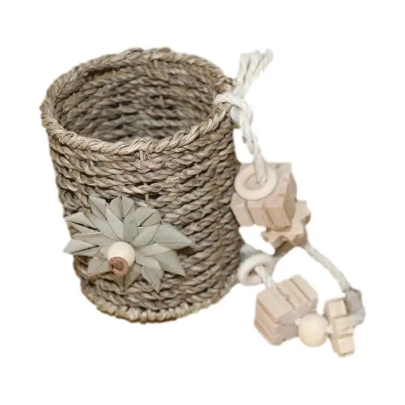 

Weave Bird's Nest Toy Cage Hand Woven Nest For Parrots Rustic Style Multi-Purpose Bird Tool For Homes Offices Porches And Trees