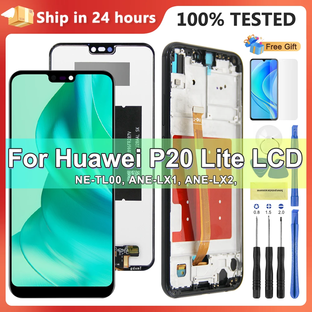 

5.84''Original for HUAWEI P20 Lite Lcd Display Touch Screen Digitizer Assembly with Frame for Huawei Nova 3e ANE-LX1 LX2 LX3 LX2