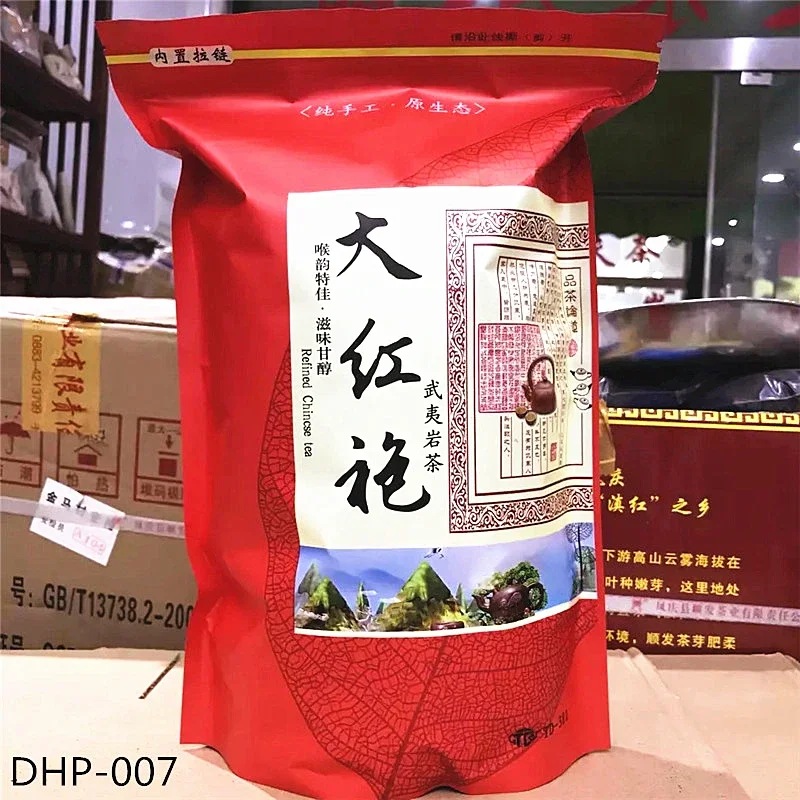 

250g Chinese Da Hong Pao Tea Set Zipper Bags Wuyi Big Hong Pao Black Oolong Tea Recyclable Sealing Packing Bag