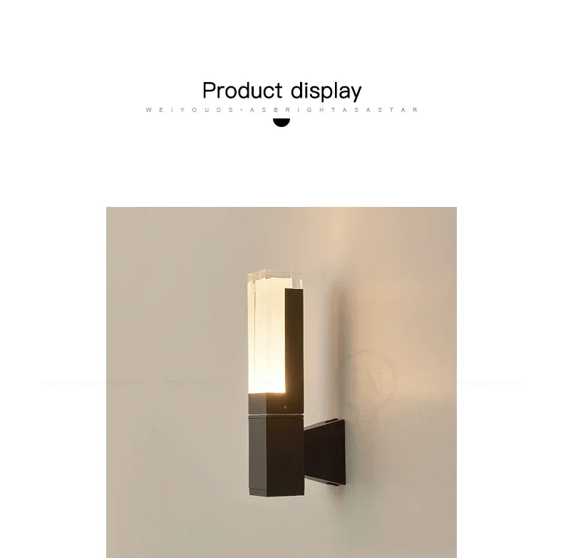 Outdoor wall light with PIR sensor IP65 LED black porch lamp